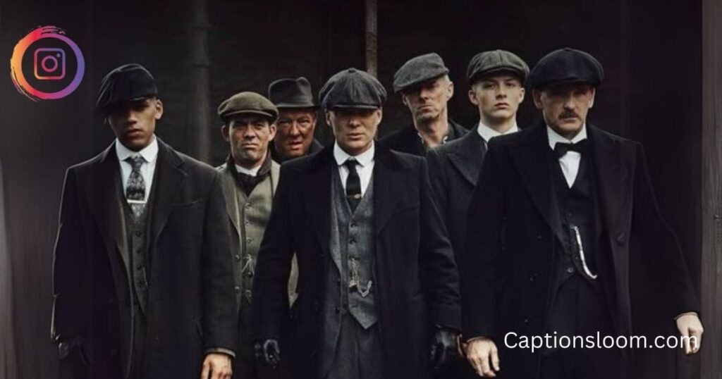 A group of men in vintage suits and flat caps stand with serious expressions in a dimly lit setting. The image conveys a tense, historical atmosphere.
sigma boy bio for instagram