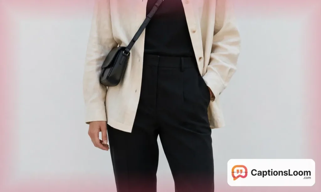 Stylish outfit photo with a clean minimal background