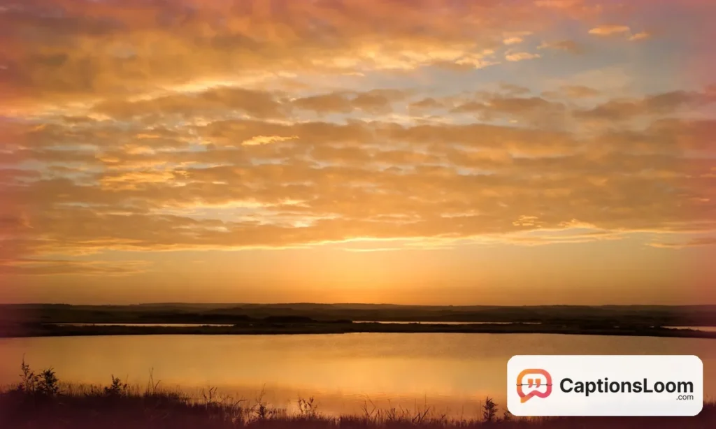 Sunset sky in warm amber tones over a quiet horizon